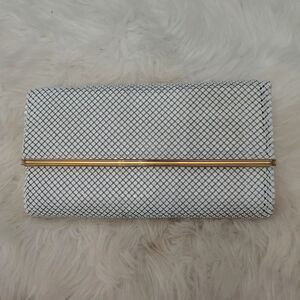 Vintage 1950/60s White Metal Mesh Retro Clutch/Shoulder Purse Evening Bag